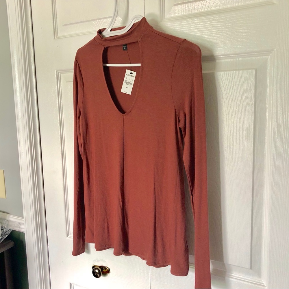 Express Keyhole Long Sleeve Top, NWT